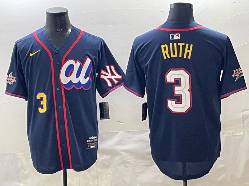 Men 2025 New York Yankees #3 Ruth Drak Blue All star Nike MLB Jersey style 06